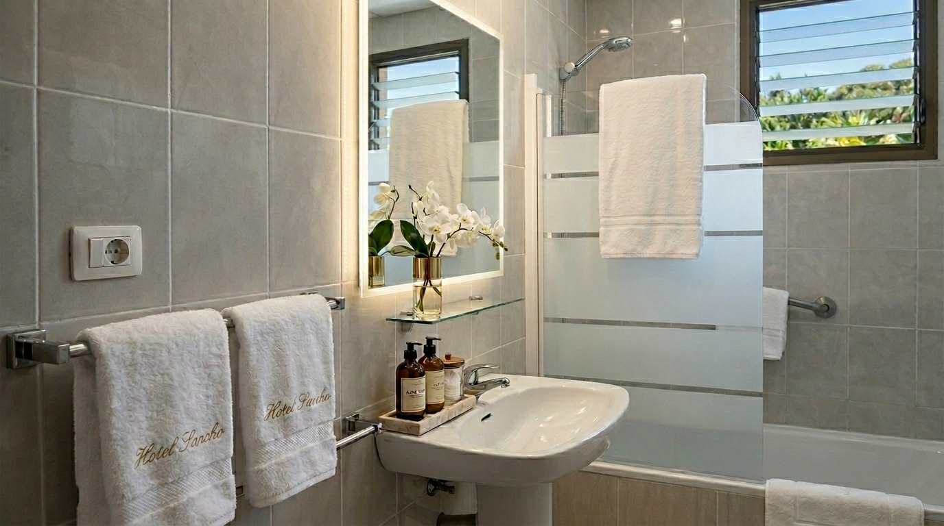 Baño completo con acabados modernos